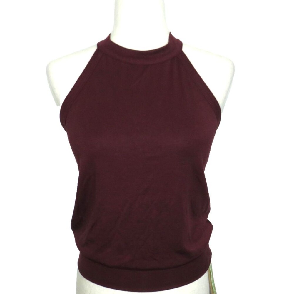 OGL Dark Ruby Halter Neck Banded Hem Brami Bra Tank Top Size Medium